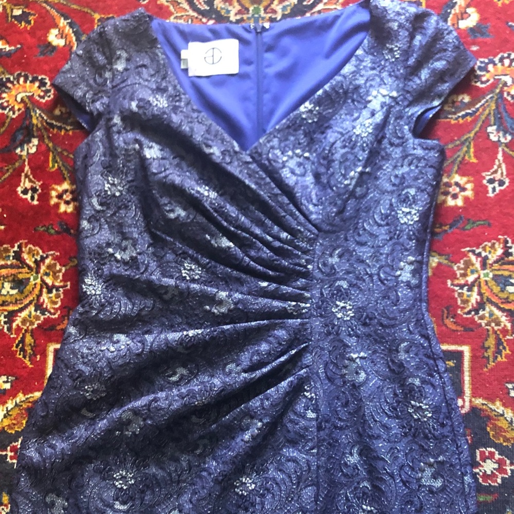 JS Collections Blue Evening Gown